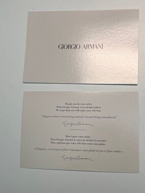 Giorgio Armani white black logo card